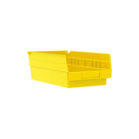 Akro-Mils Shelf Storage Bin, Plastic, Yellow, 4 in H, 6-5/8 in W, 11-5/8 in L, 12 PK 30130YELLO